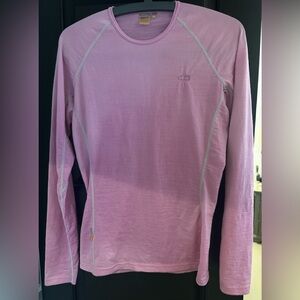 Icebreaker Pink Long Sleeve Top Wool
